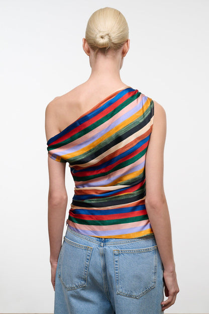 STAUD | Phare Silk Top Artist Stripe