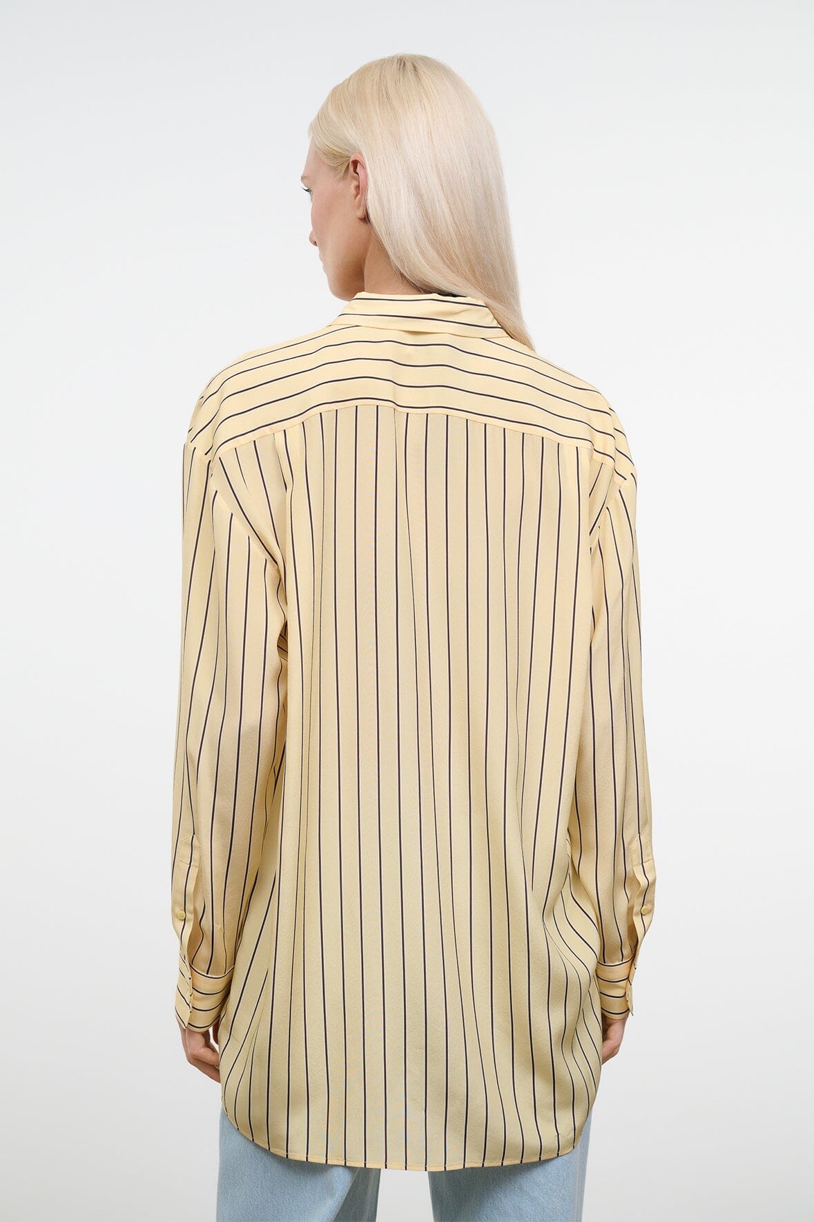 STAUD | Nolan Silk Shirt Monday Stripe