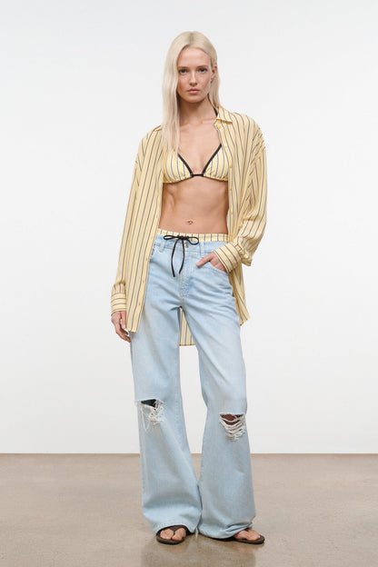 STAUD | Nolan Silk Shirt Monday Stripe