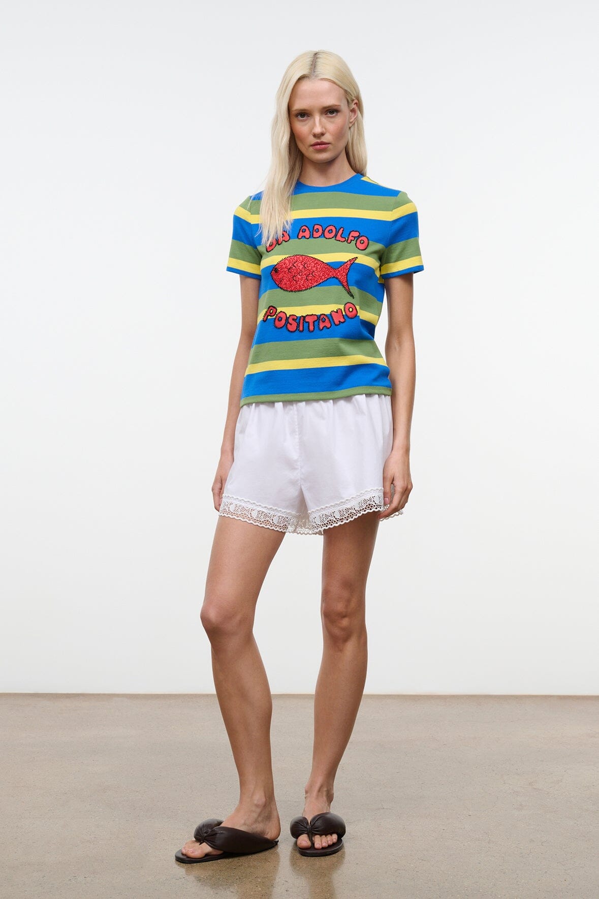 STAUD | Weekend Crew Tee Costa Stripe