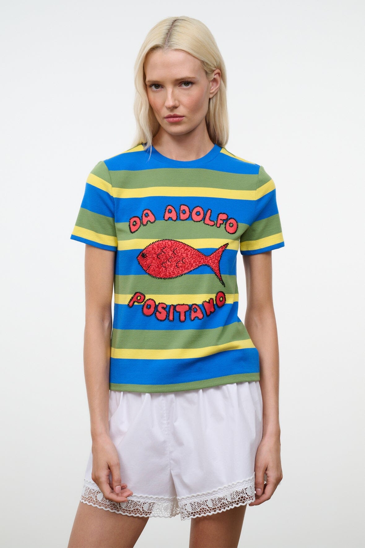 STAUD | Weekend Crew Tee Costa Stripe