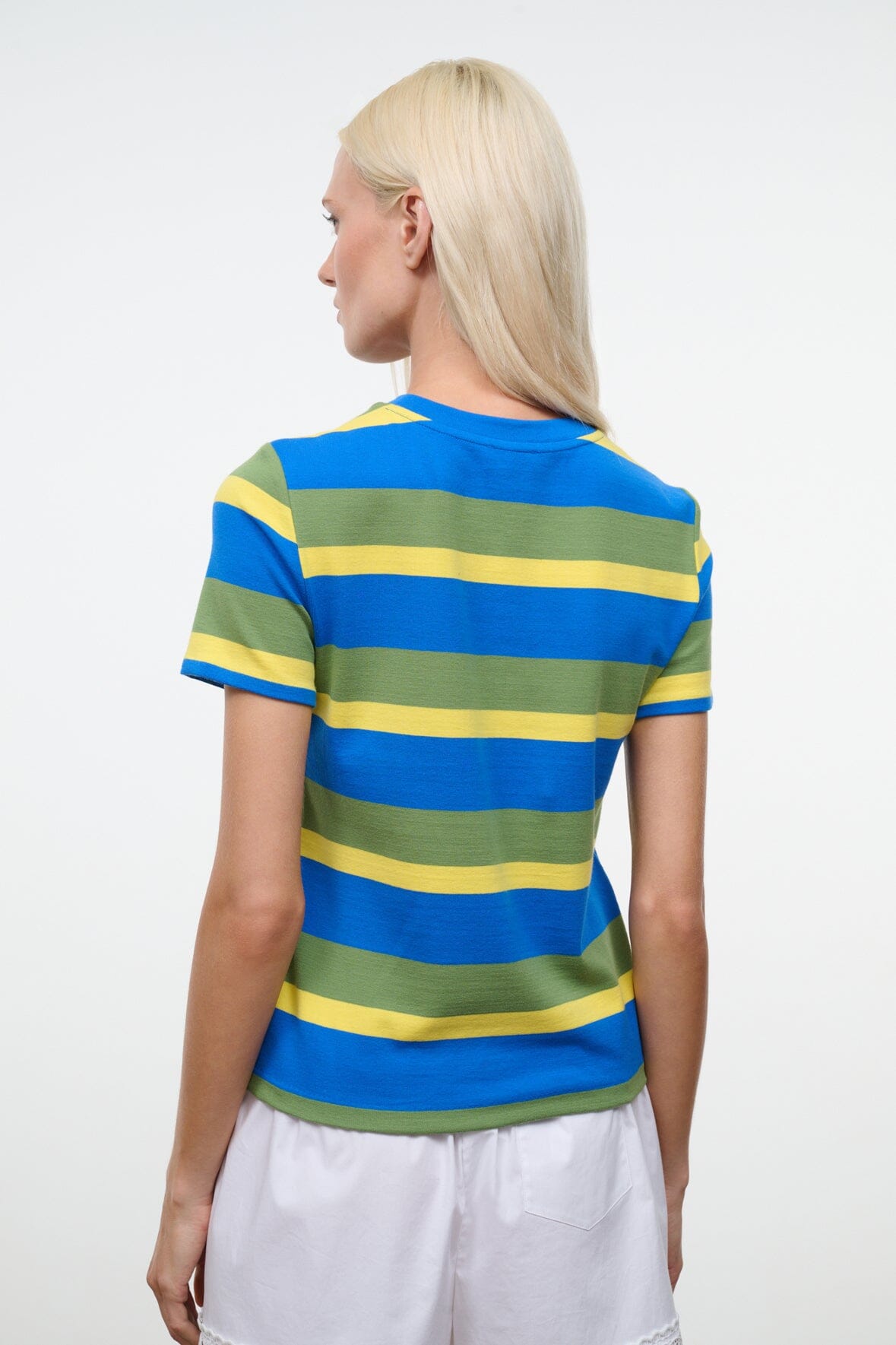 STAUD | Weekend Crew Tee Costa Stripe