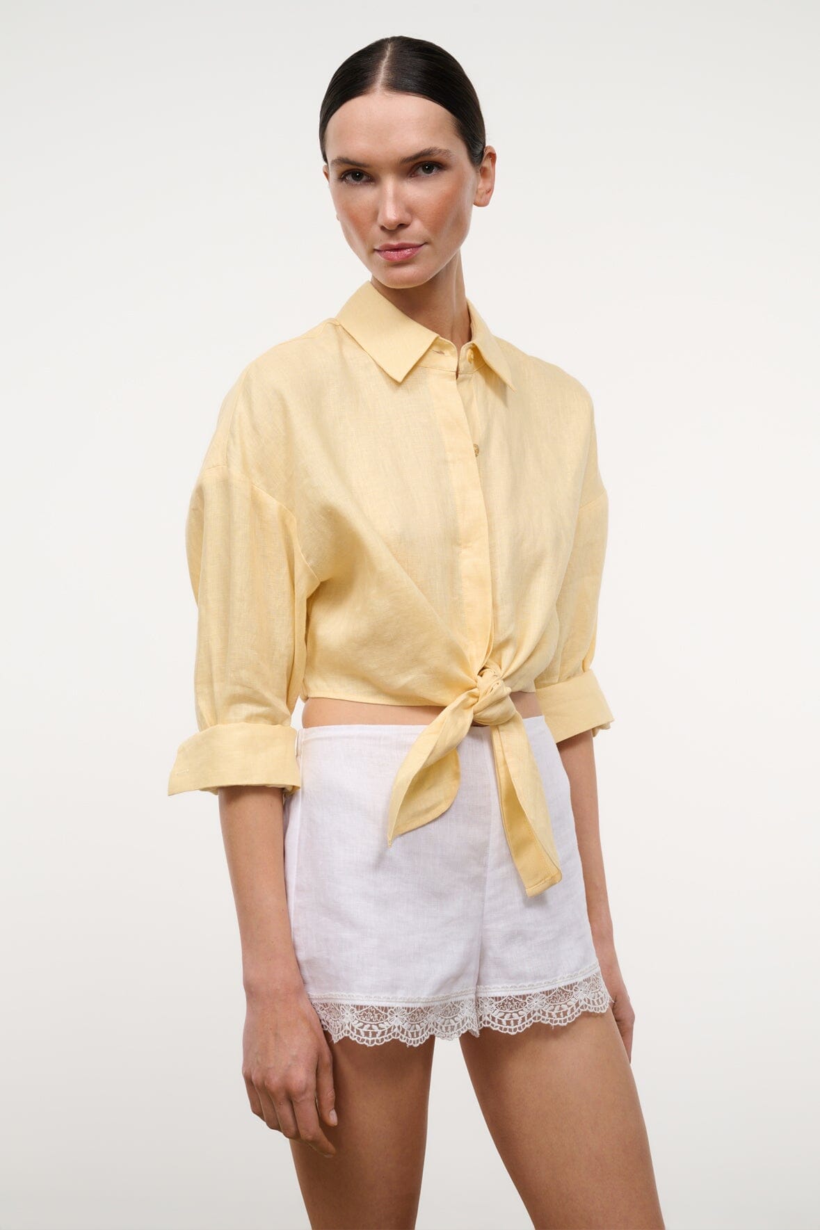 STAUD | Lisa Linen Top Butter