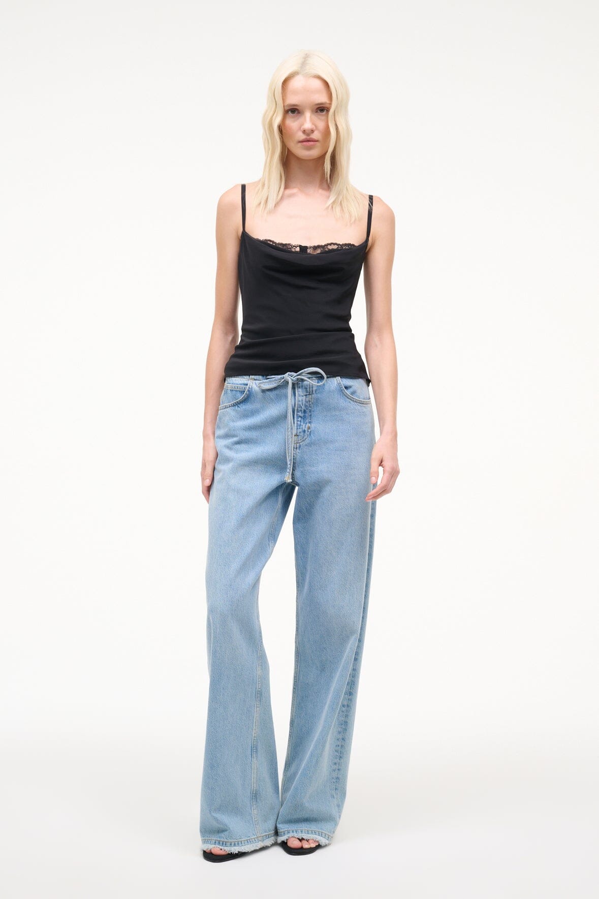 STAUD | Evangeline Silk Top Black