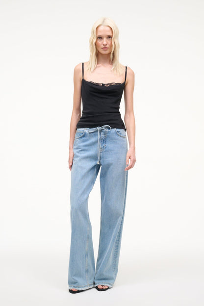 STAUD | Evangeline Silk Top Black