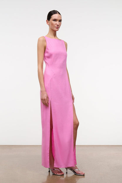 STAUD | Costa Linen Dress Orchid