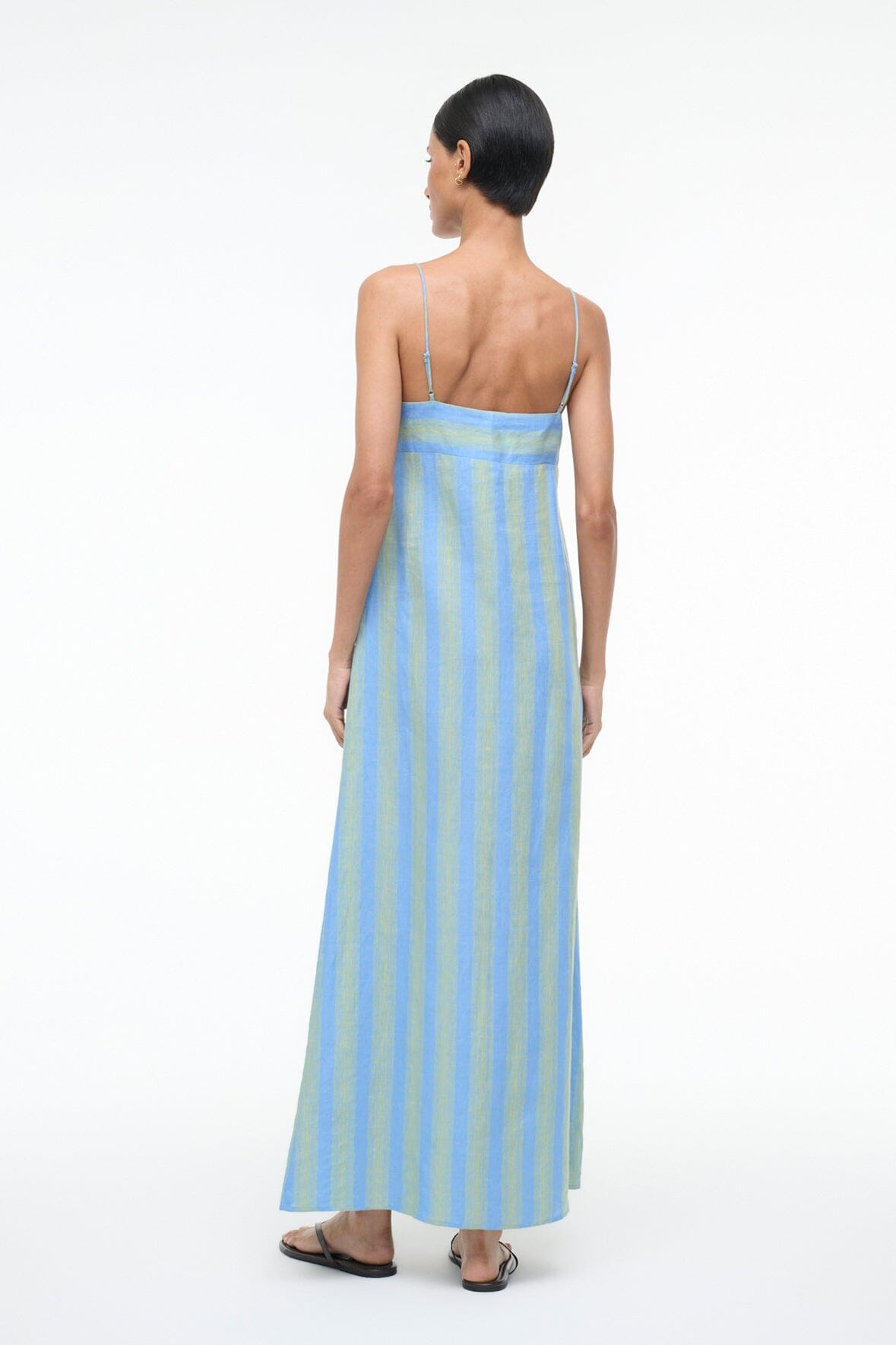 STAUD | Laura Linen Dress Seaport Stripe