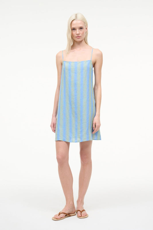 STAUD | Laura Linen Mini Dress Seaport Stripe