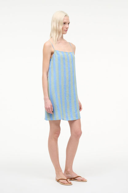 STAUD | Laura Linen Mini Dress Seaport Stripe