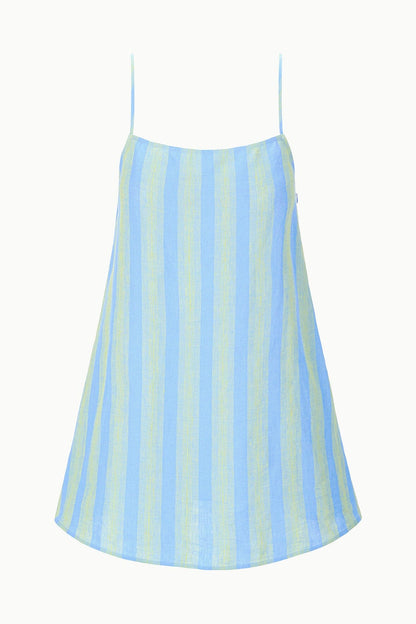 STAUD | Laura Linen Mini Dress Seaport Stripe