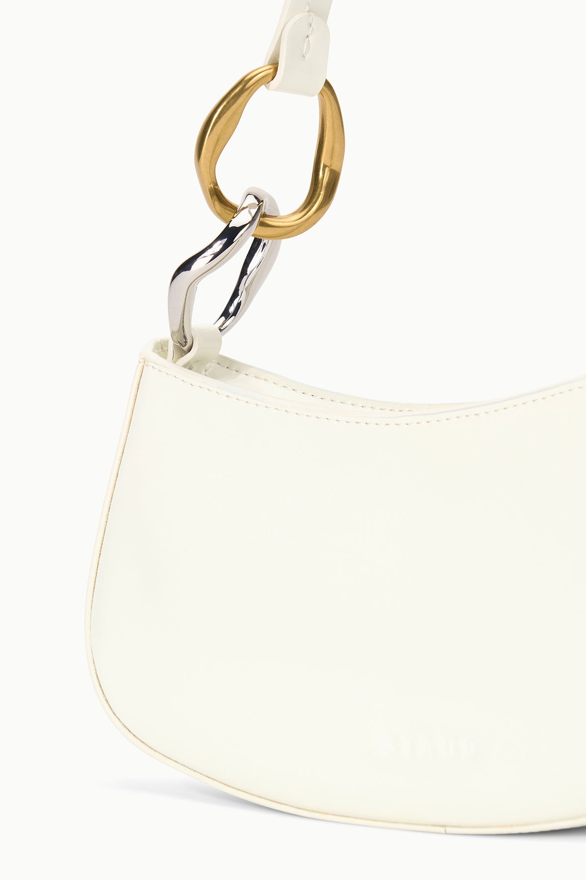STAUD | Ollie Bag Paper White Leather Mini Shoulder Bag - Staud