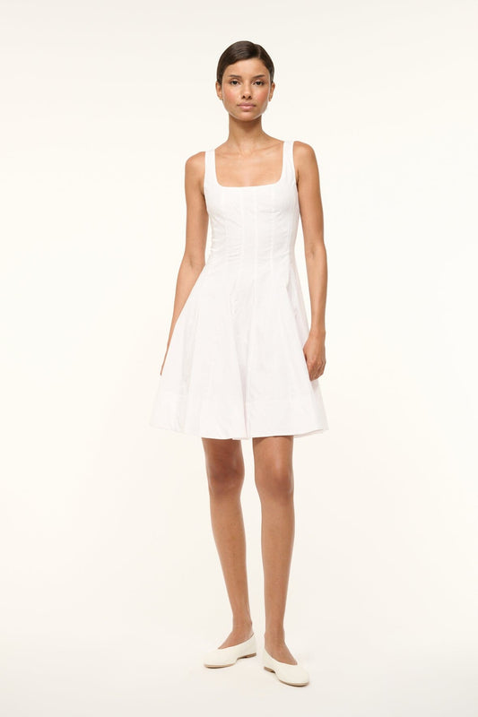 STAUD | Mini Wells Dress White