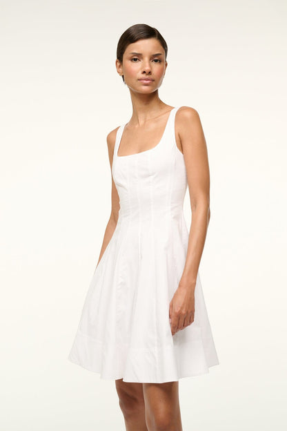 STAUD | Mini Wells Dress White