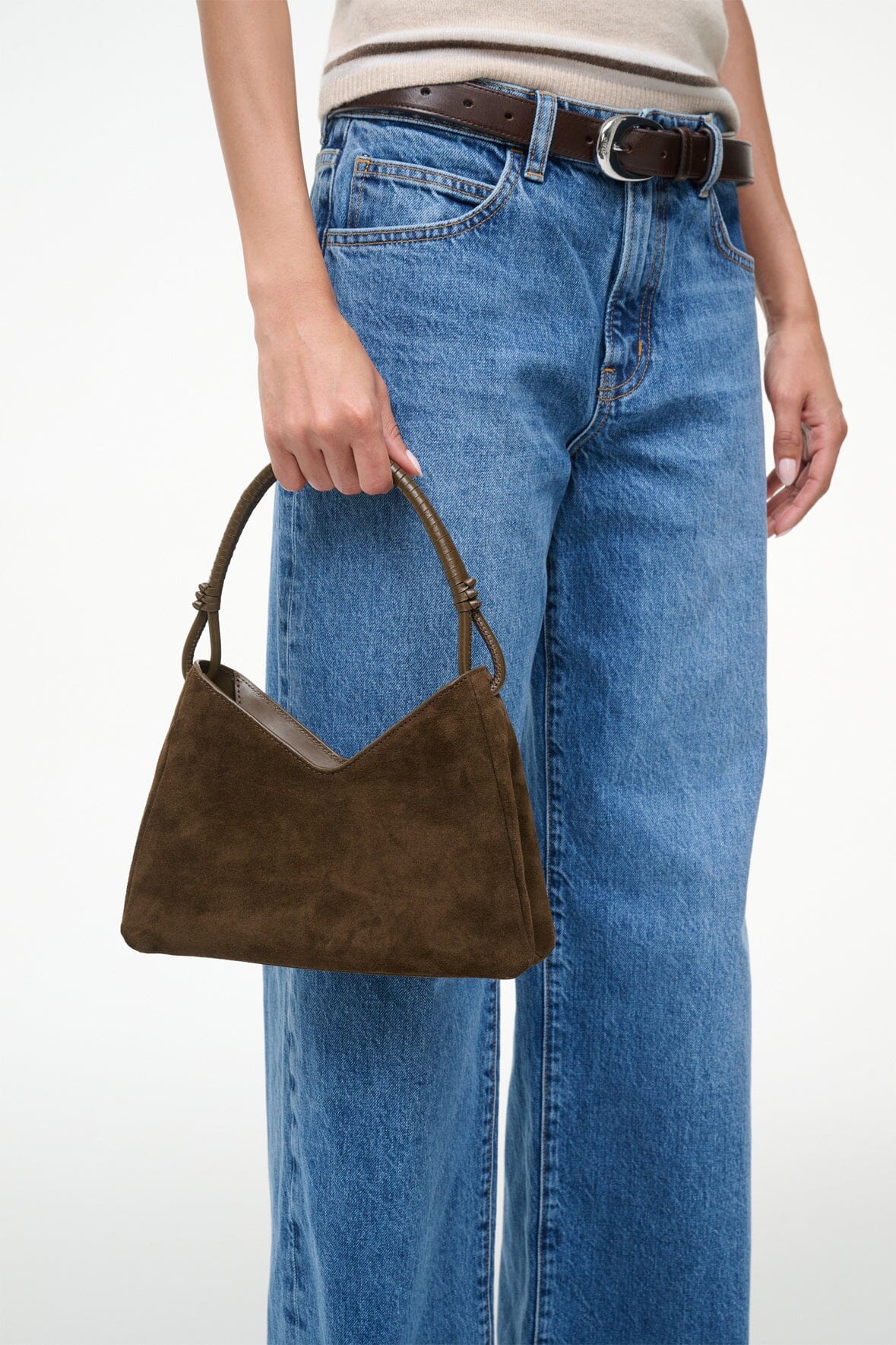 STAUD | Valerie Shoulder Bag Truffle Suede