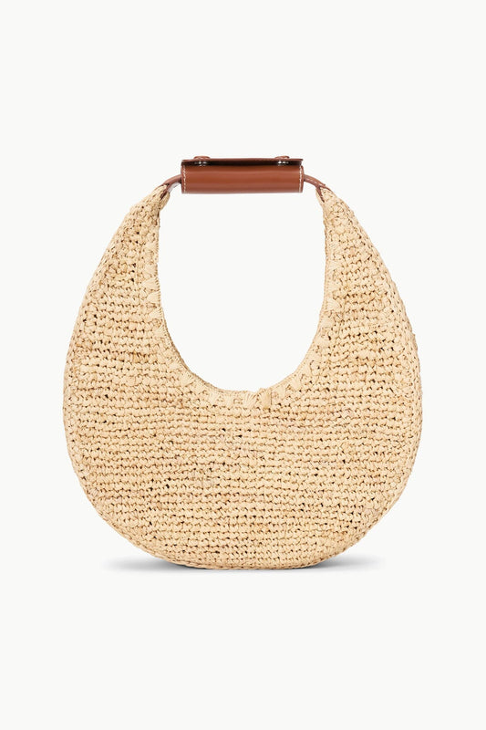 STAUD | Moon Raffia Bag Natural Tan