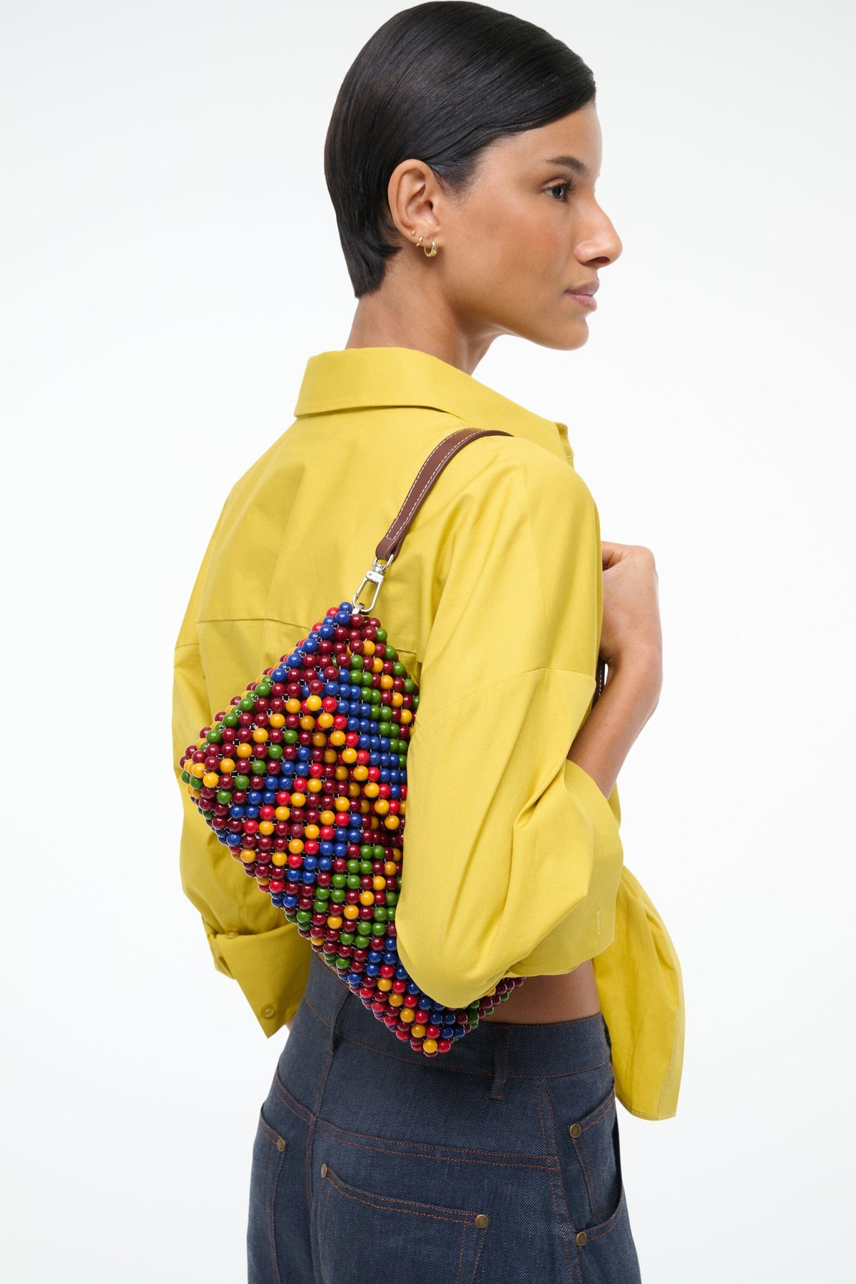 STAUD | Timmy Convertible Shoulder Bag Jungle Stripe