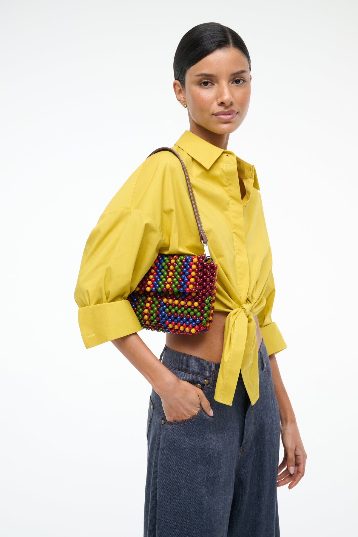 STAUD | Timmy Convertible Shoulder Bag Jungle Stripe