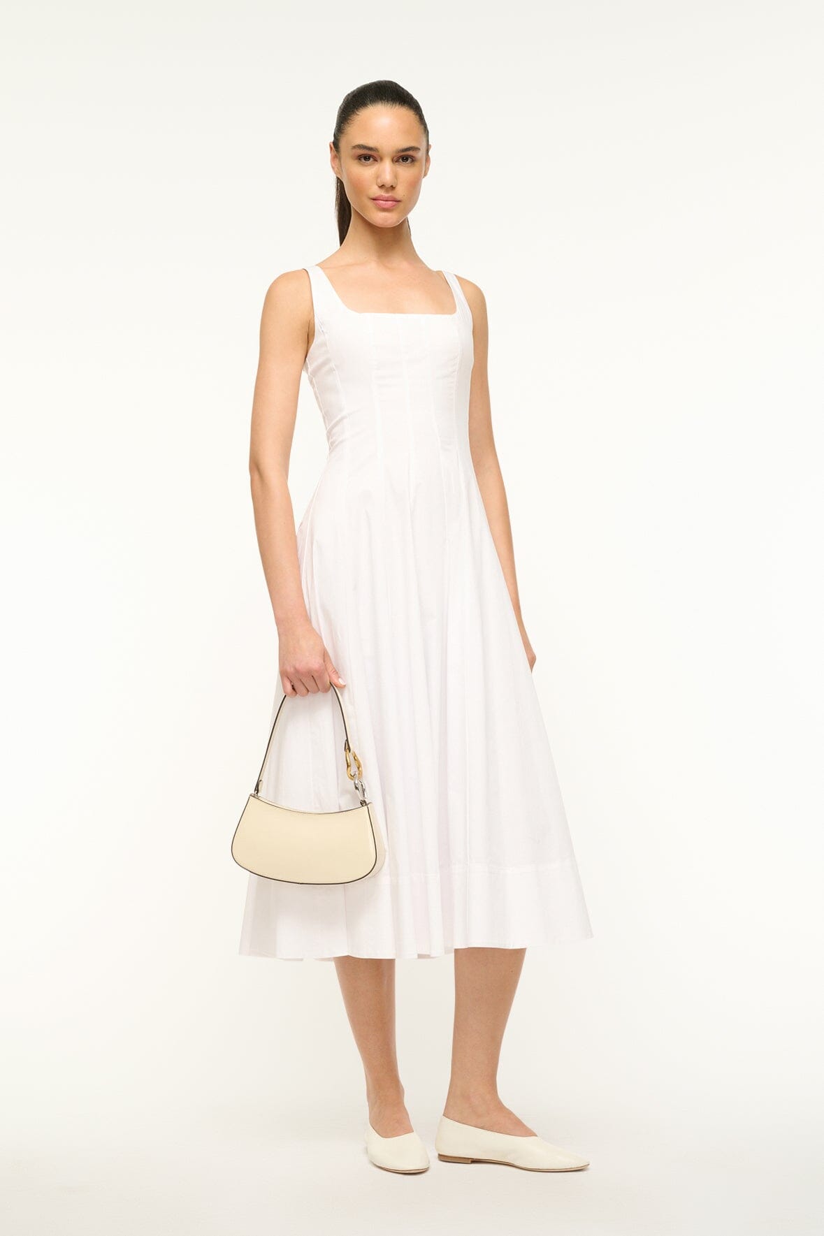 STAUD | Ollie Bag Cream Leather Mini Shoulder Bag - Staud
