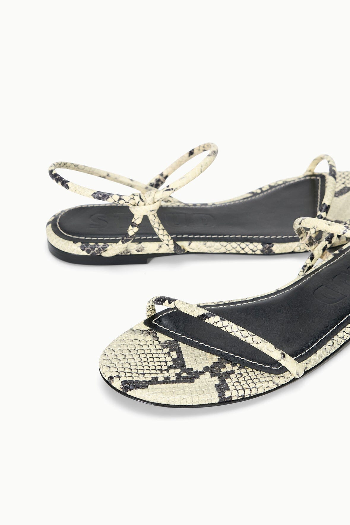 STAUD | Laurel Sandal White Snake