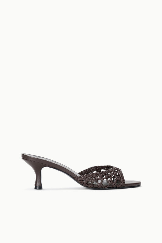 STAUD | Brigitte Leather Mule Espresso Knotted