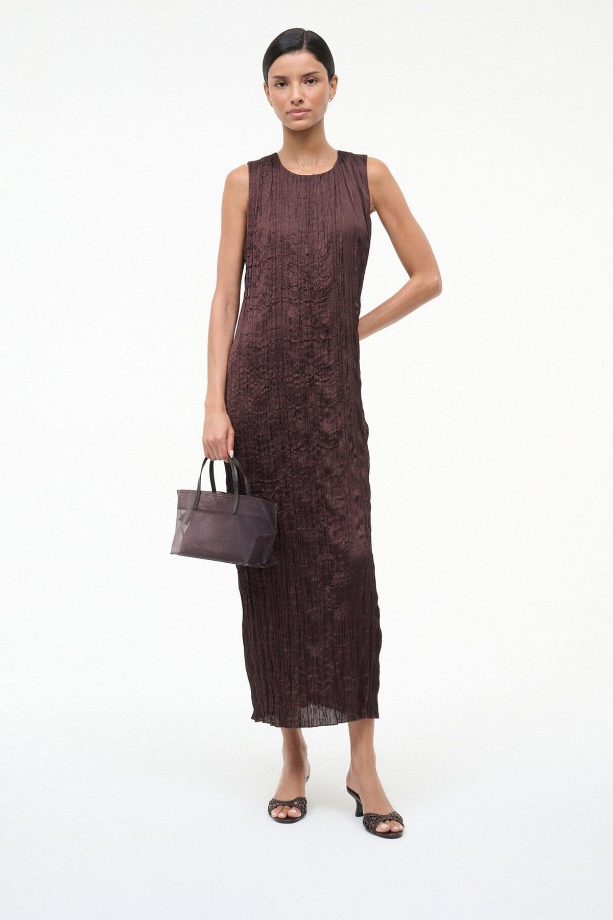 STAUD | Brigitte Leather Mule Espresso Knotted
