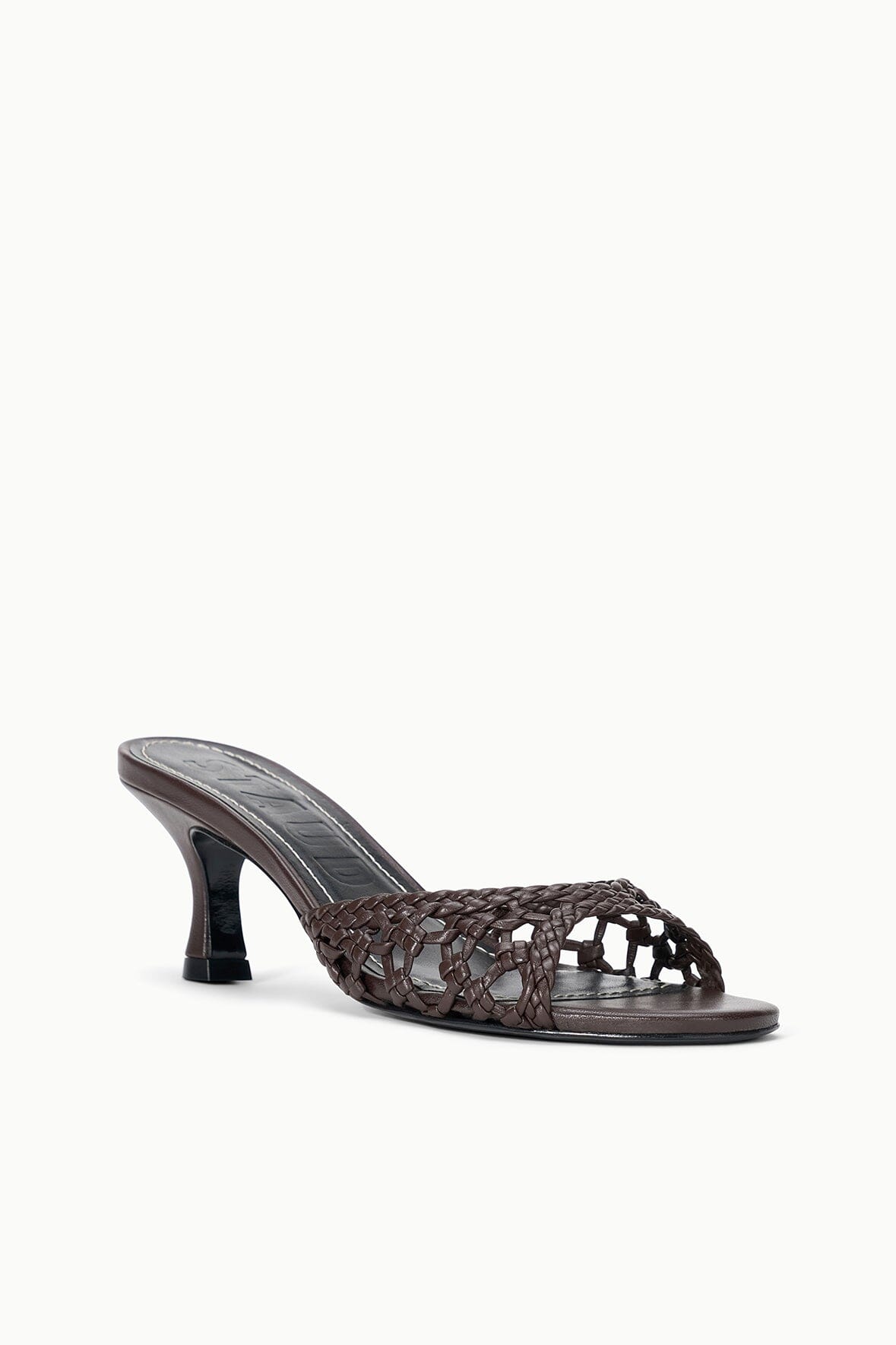 STAUD | Brigitte Leather Mule Espresso Knotted
