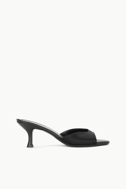 STAUD | Brigitte Satin Mule Black
