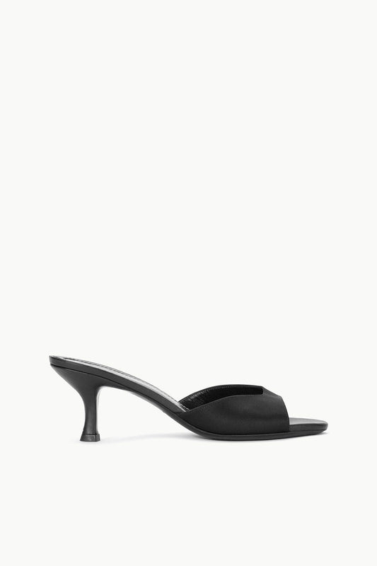 STAUD | Brigitte Satin Mule Black