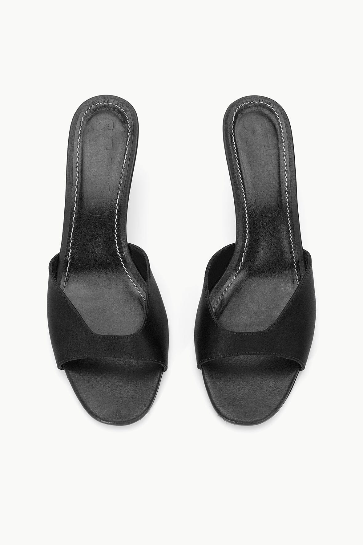 STAUD | Brigitte Satin Mule Black