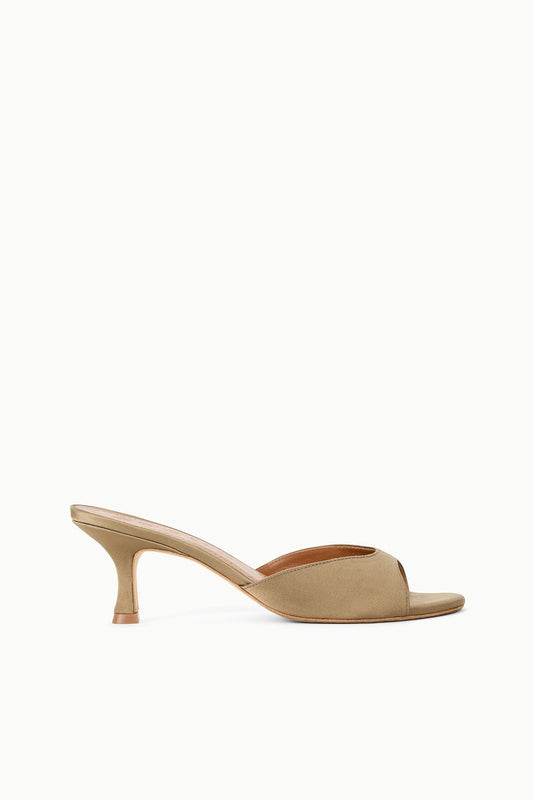 STAUD | Brigitte Satin Mule Truffle