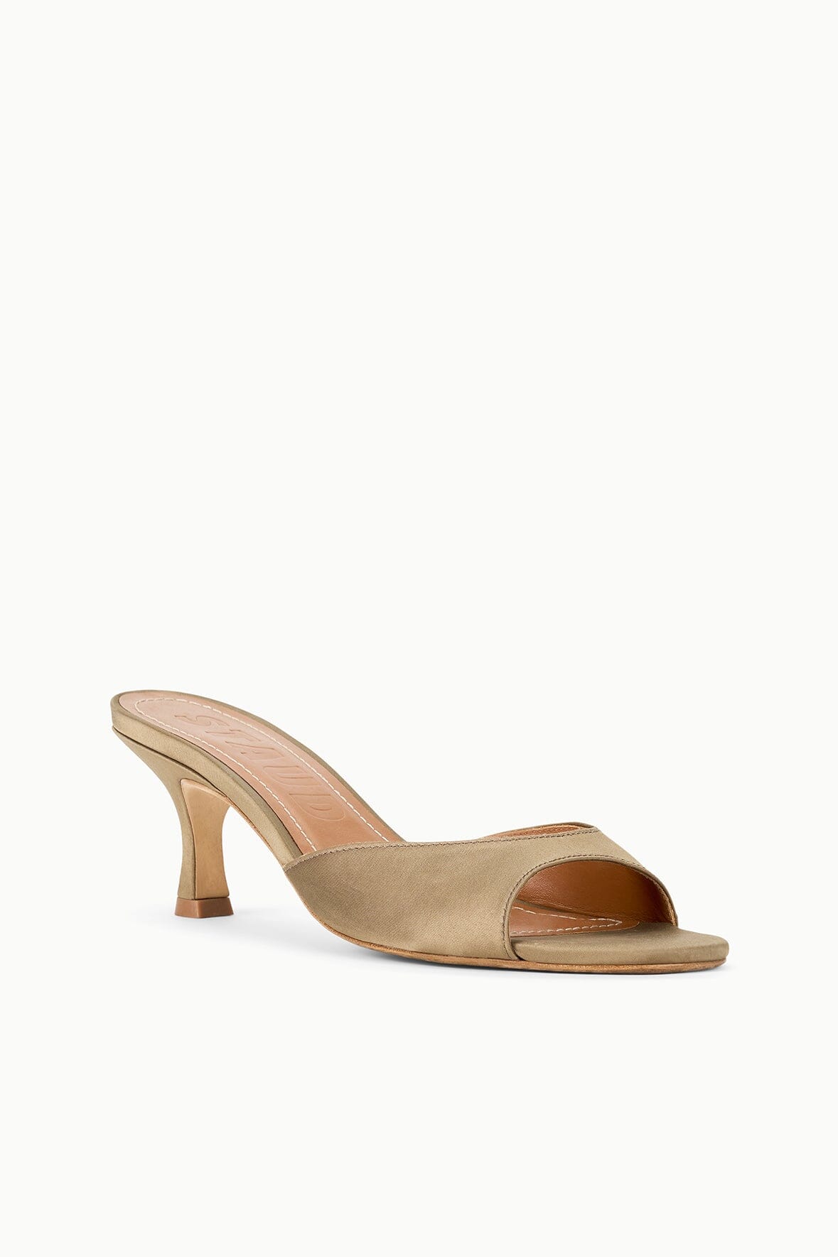 STAUD | Brigitte Satin Mule Truffle