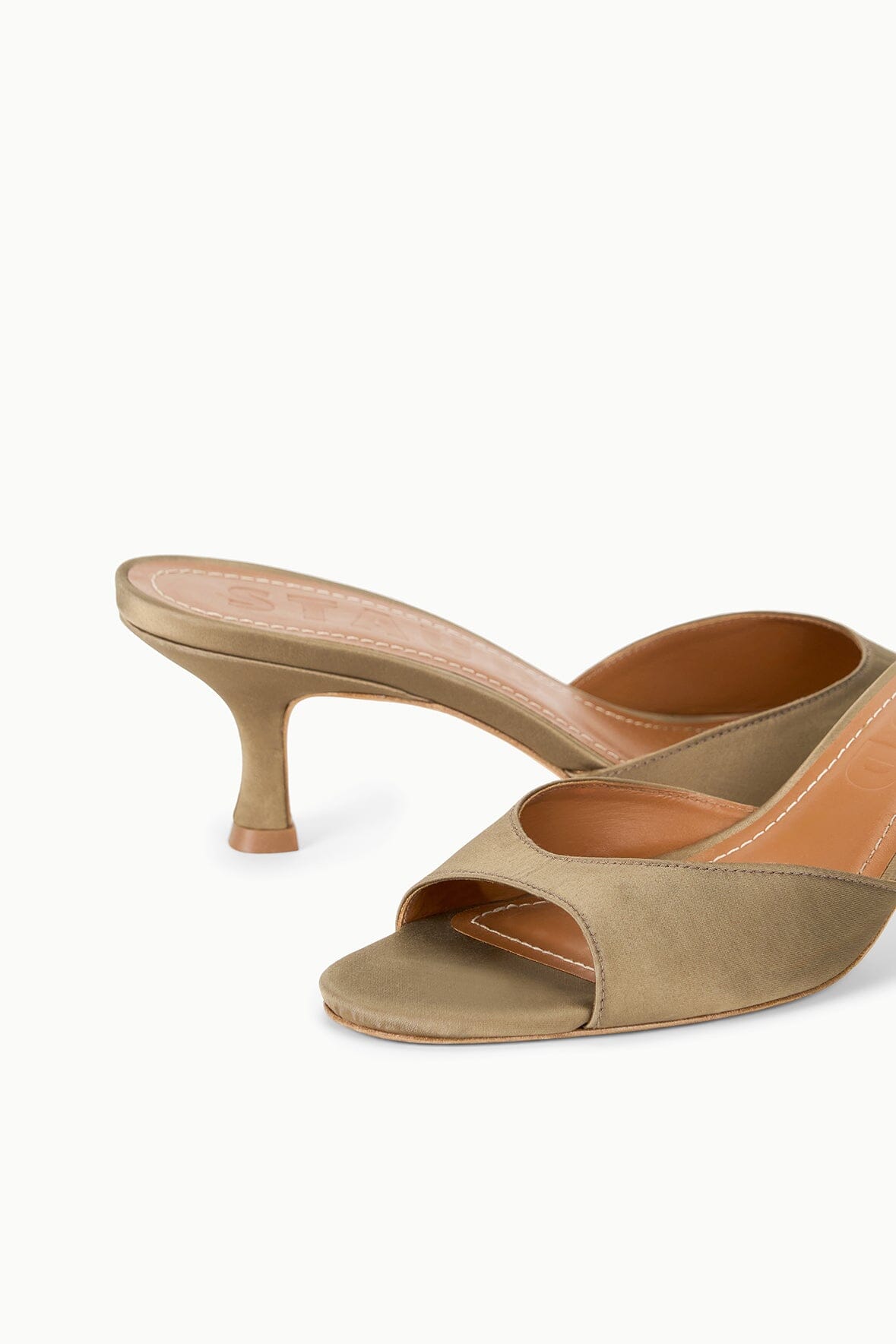 STAUD | Brigitte Satin Mule Truffle