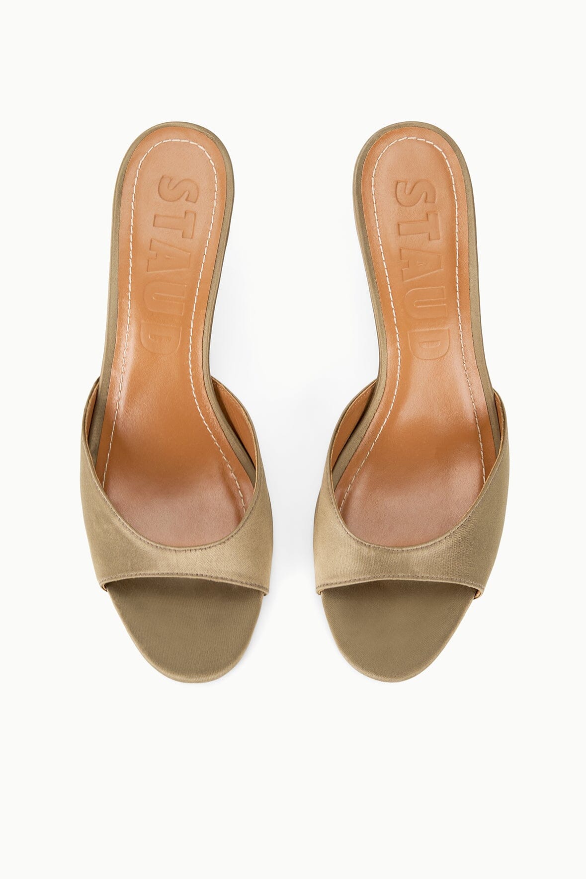 STAUD | Brigitte Satin Mule Truffle
