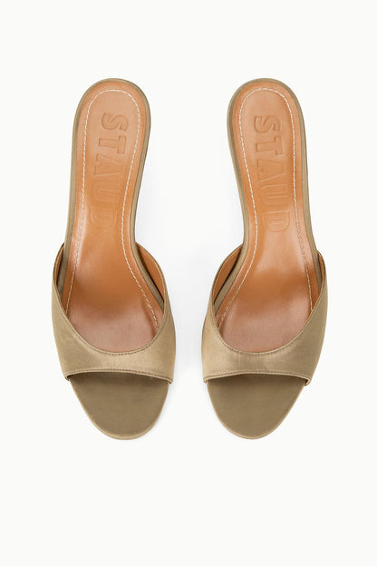 STAUD | Brigitte Satin Mule Truffle