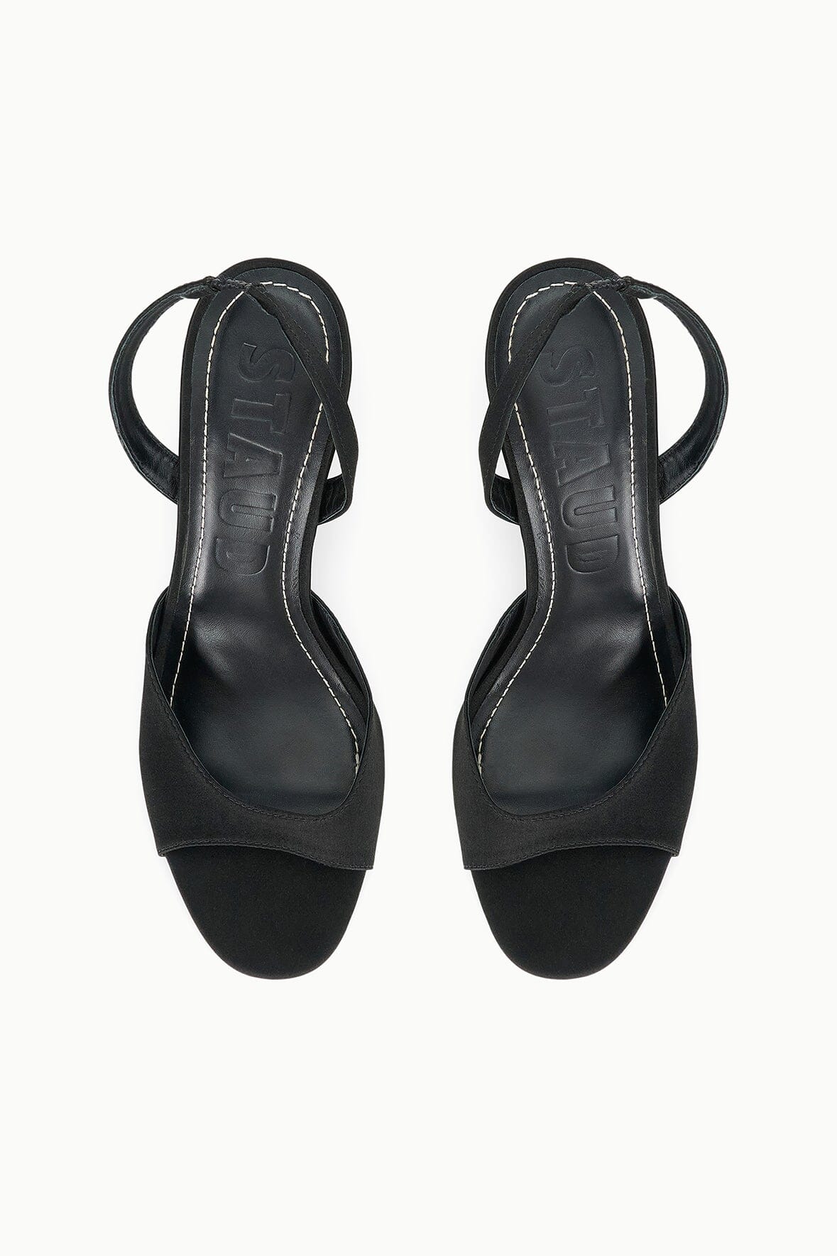 STAUD | Brigitte Heel Black Satin 2