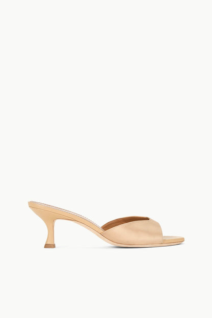 STAUD | Brigitte Satin Mule Camel
