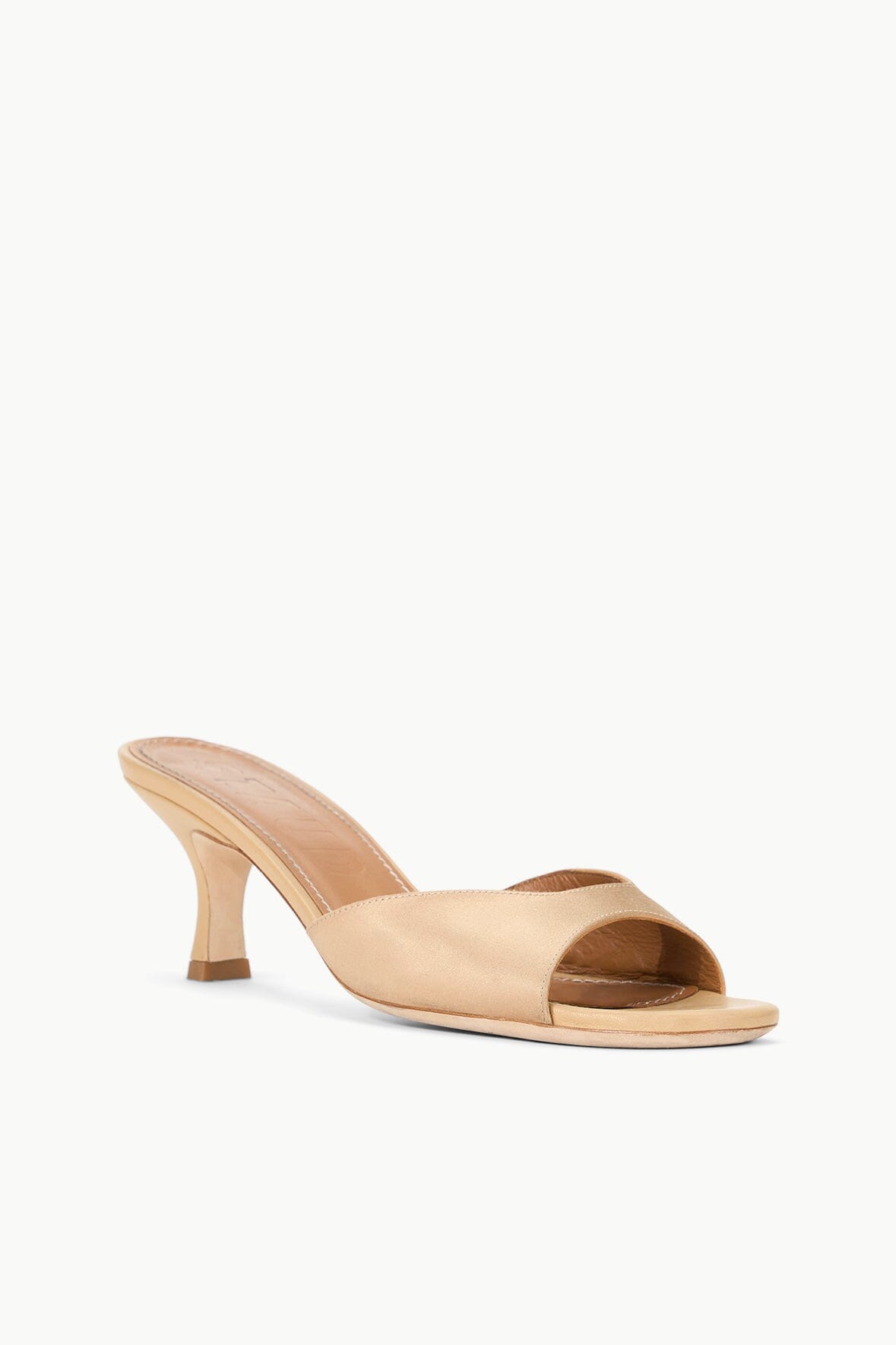 STAUD | Brigitte Satin Mule Camel
