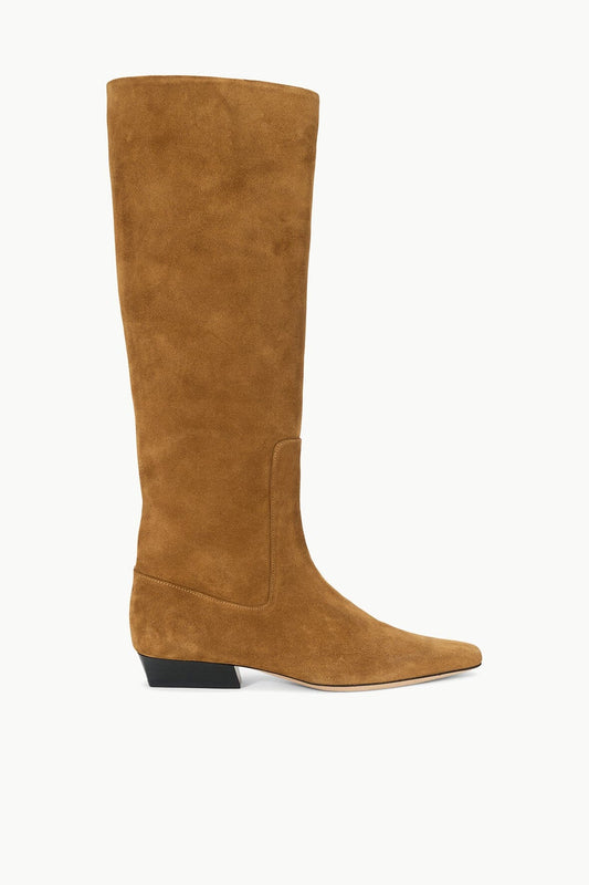 STAUD | Wally Flat Boot Tan Suede