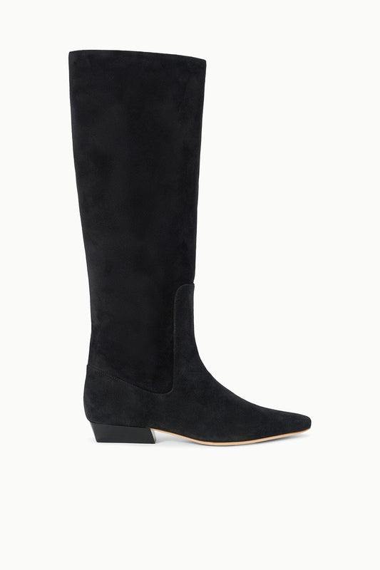 STAUD | Wally Flat Boot Black Suede