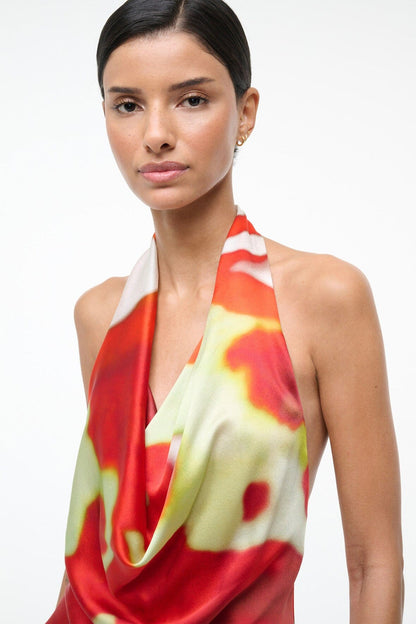 STAUD | Liora Silk Top Red Zone