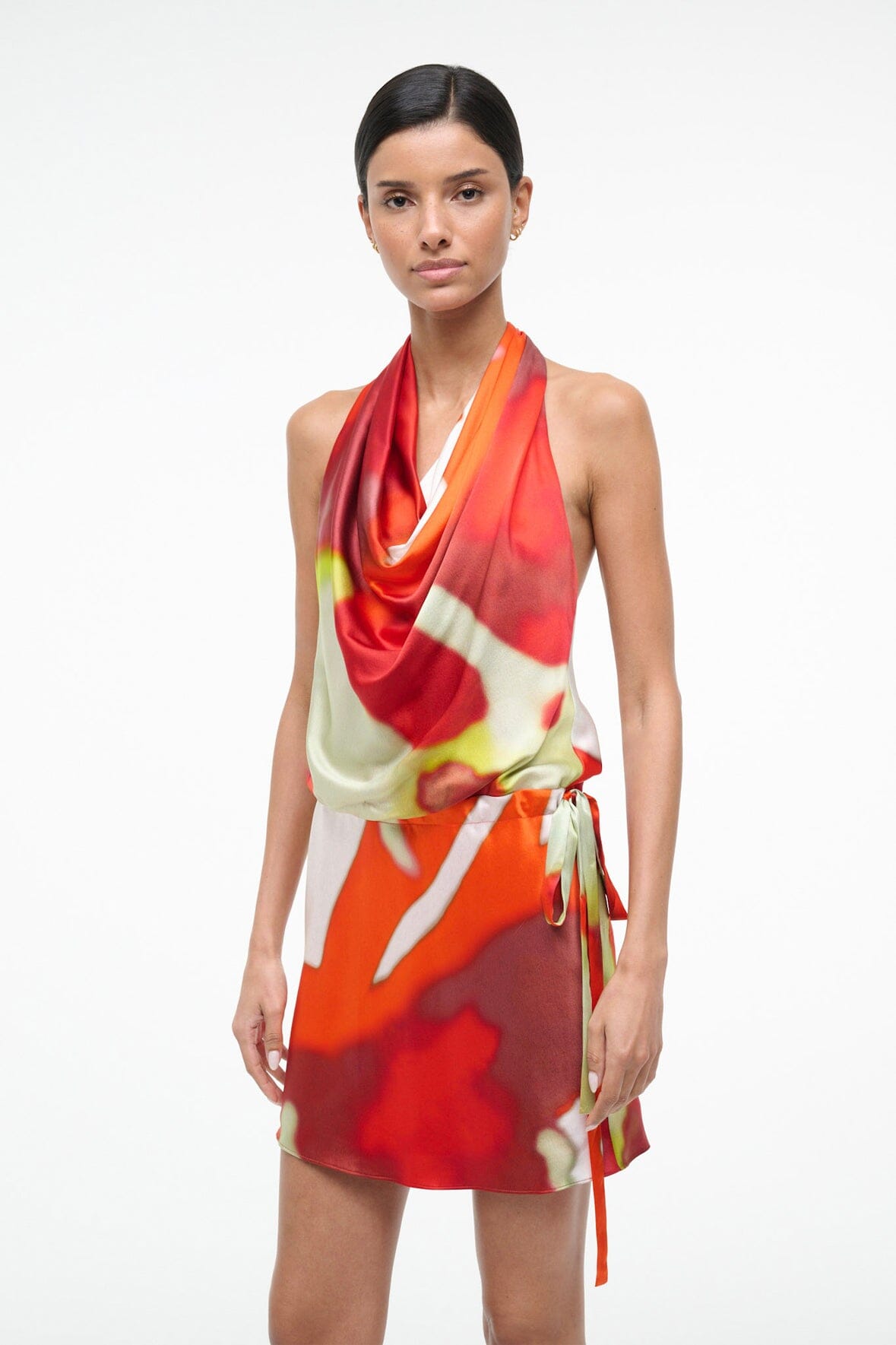 STAUD | Liora Silk Dress Red Zone