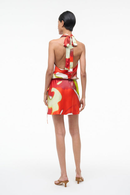 STAUD | Liora Silk Dress Red Zone