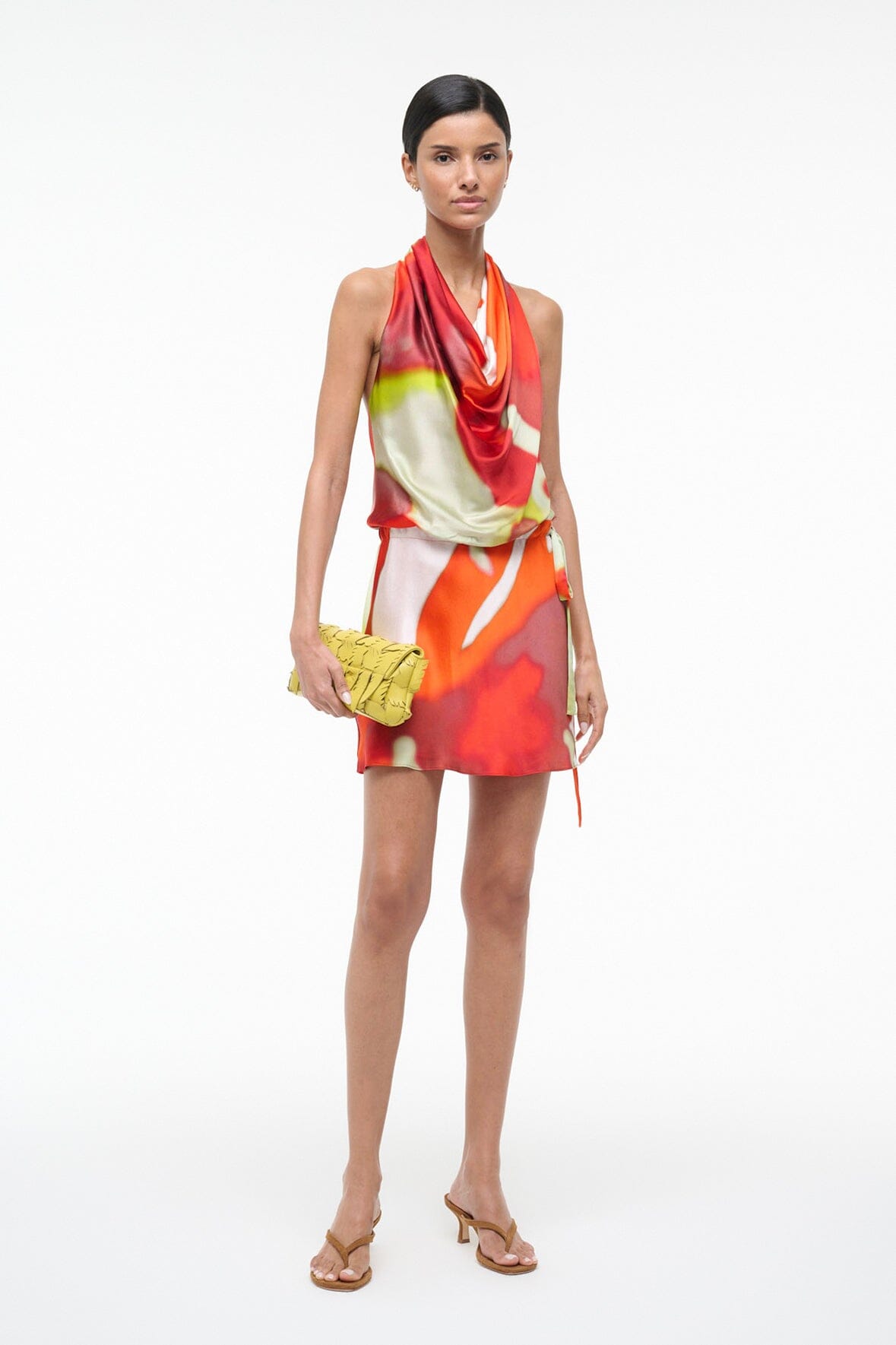 STAUD | Liora Silk Dress Red Zone