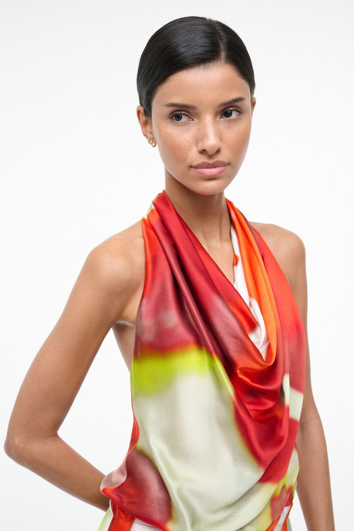 STAUD | Liora Silk Dress Red Zone