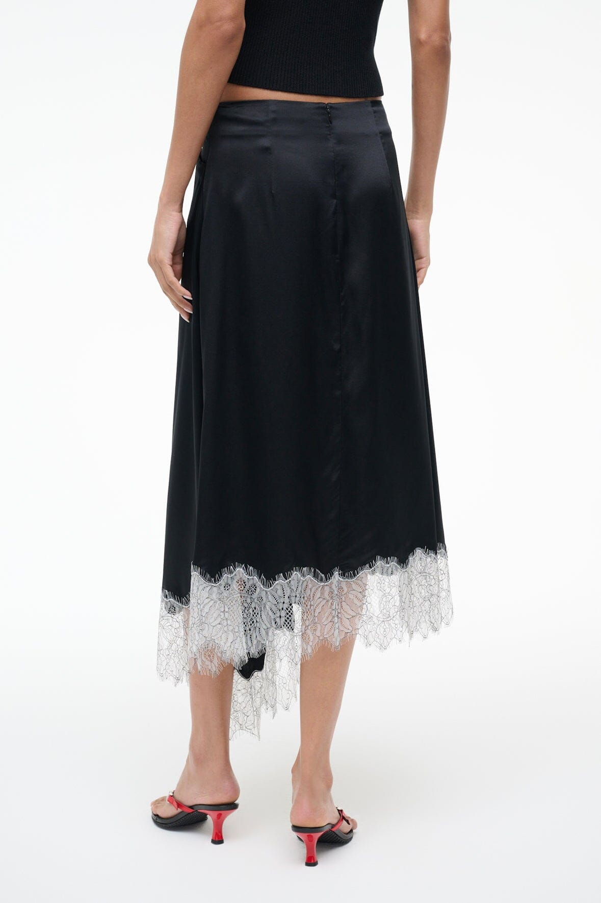 STAUD | Sonoma Silk Skirt Black