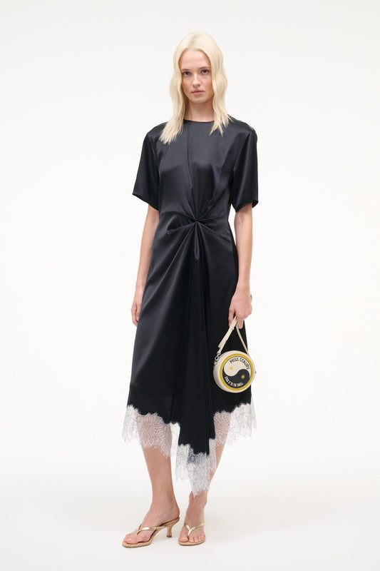 STAUD | Sonoma Silk Dress Black