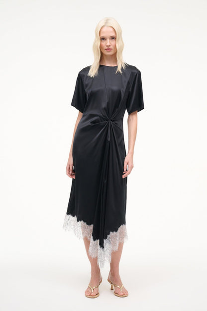 STAUD | Sonoma Silk Dress Black