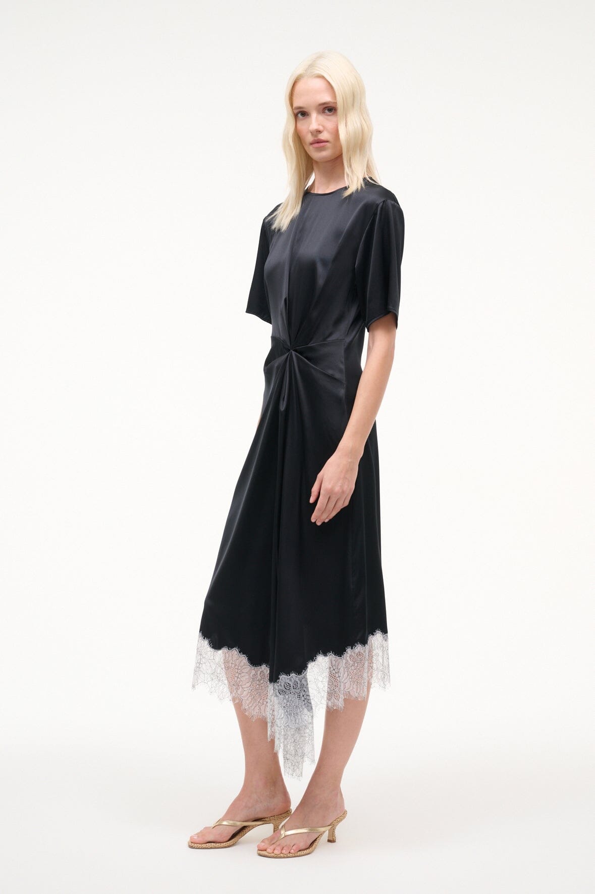 STAUD | Sonoma Silk Dress Black