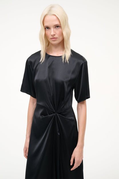 STAUD | Sonoma Silk Dress Black