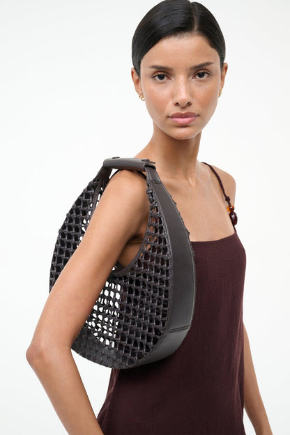 STAUD | Moon Hand-Knotted Tote Bag Espresso